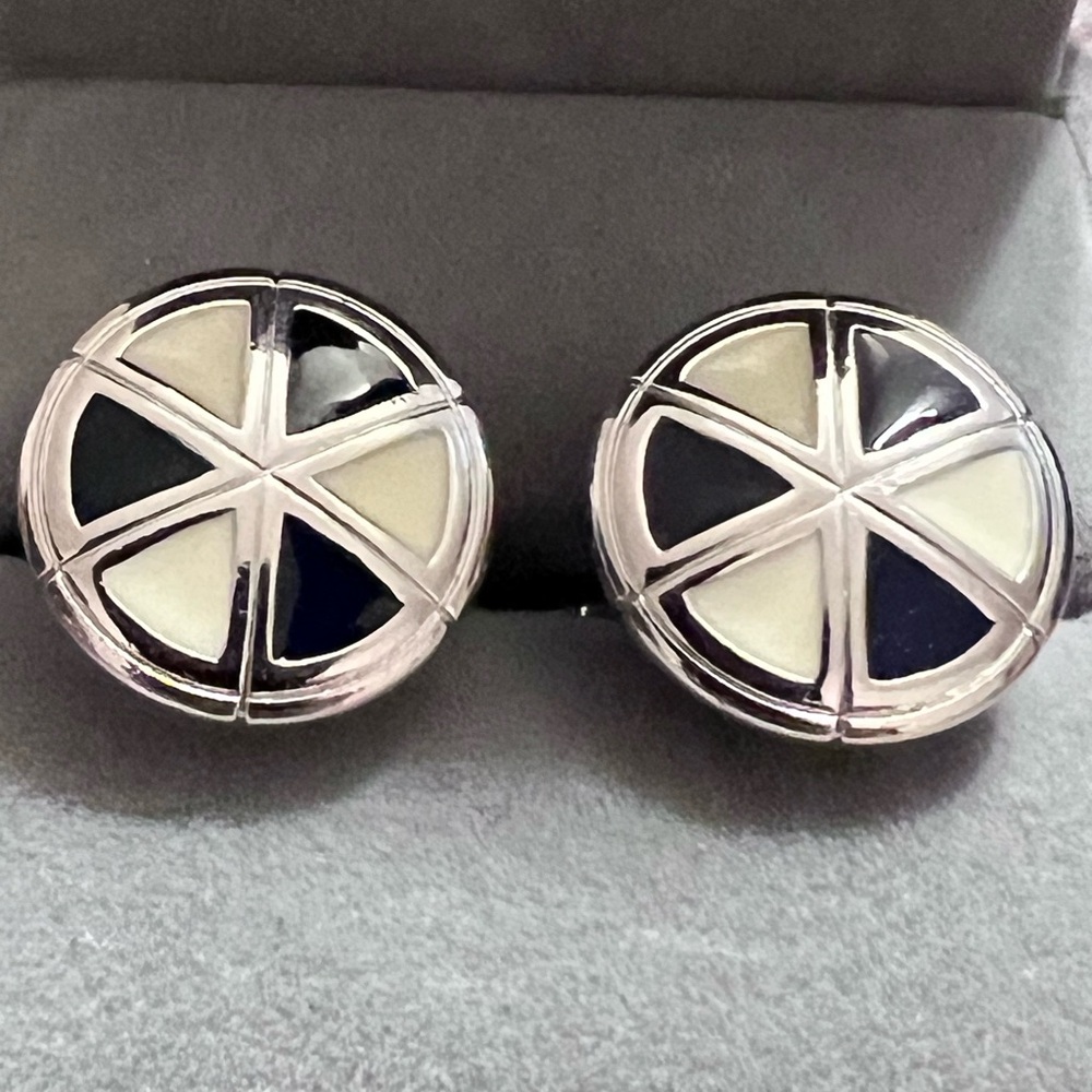 Burberry Black and White Geometric Cufflinks